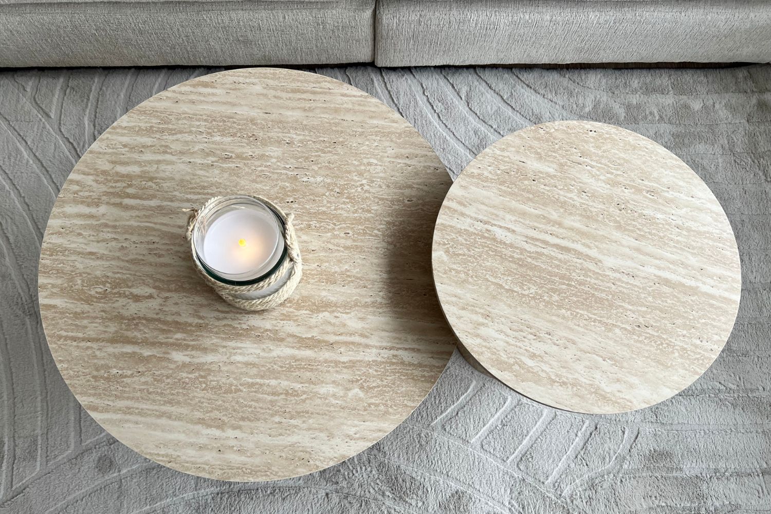 Table Basse Alba Effet Travertin