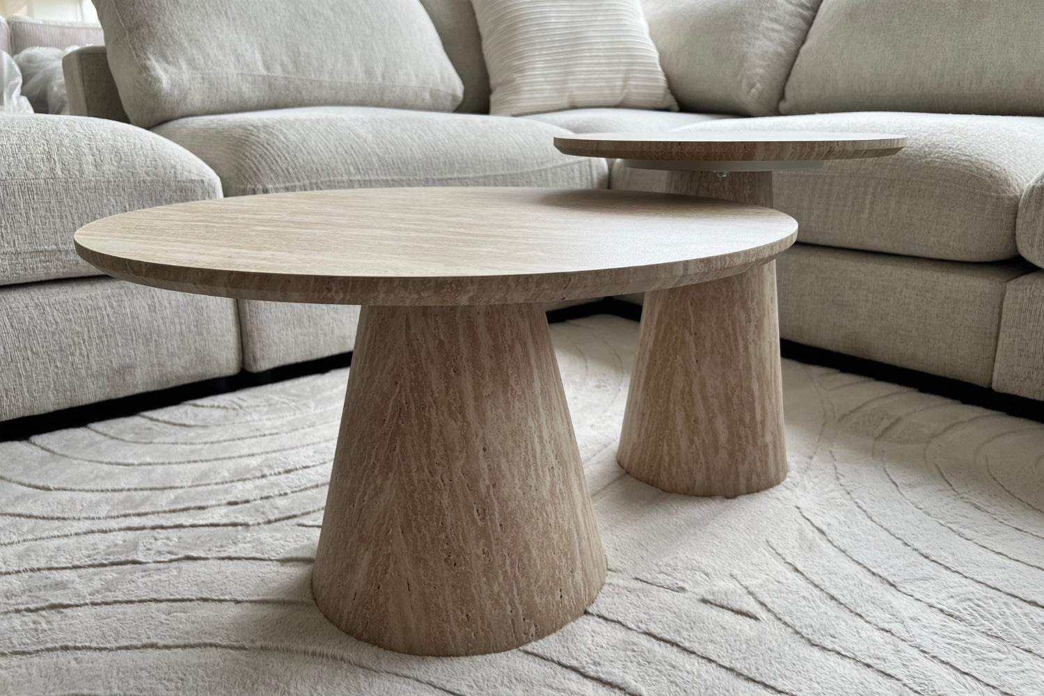 Table Basse Alba Effet Travertin